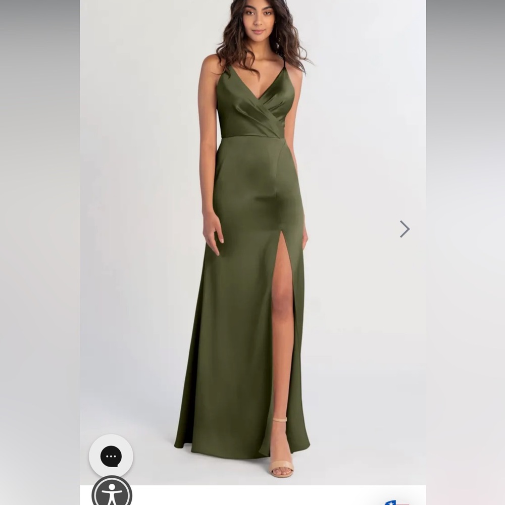 Jenny Yoo “Beckett” Bridesmaid Dress in Olive (has been tailored!)